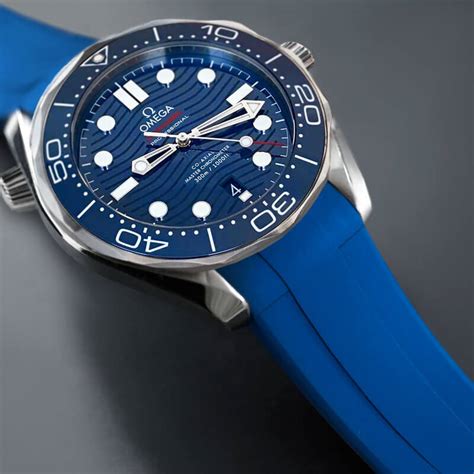 omega moon watch rubber strap|omega seamaster aftermarket rubber strap.